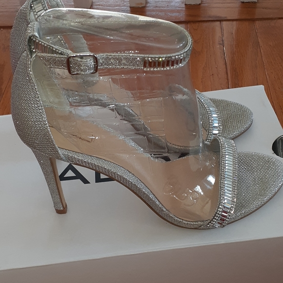Silver Prom or Bridal Sandals - Picture 2 of 5
